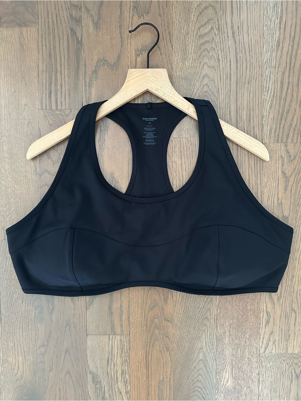 Girlfriend Collective Connie Racerback Scoop Neck Curved Sports Bra Black 4XL